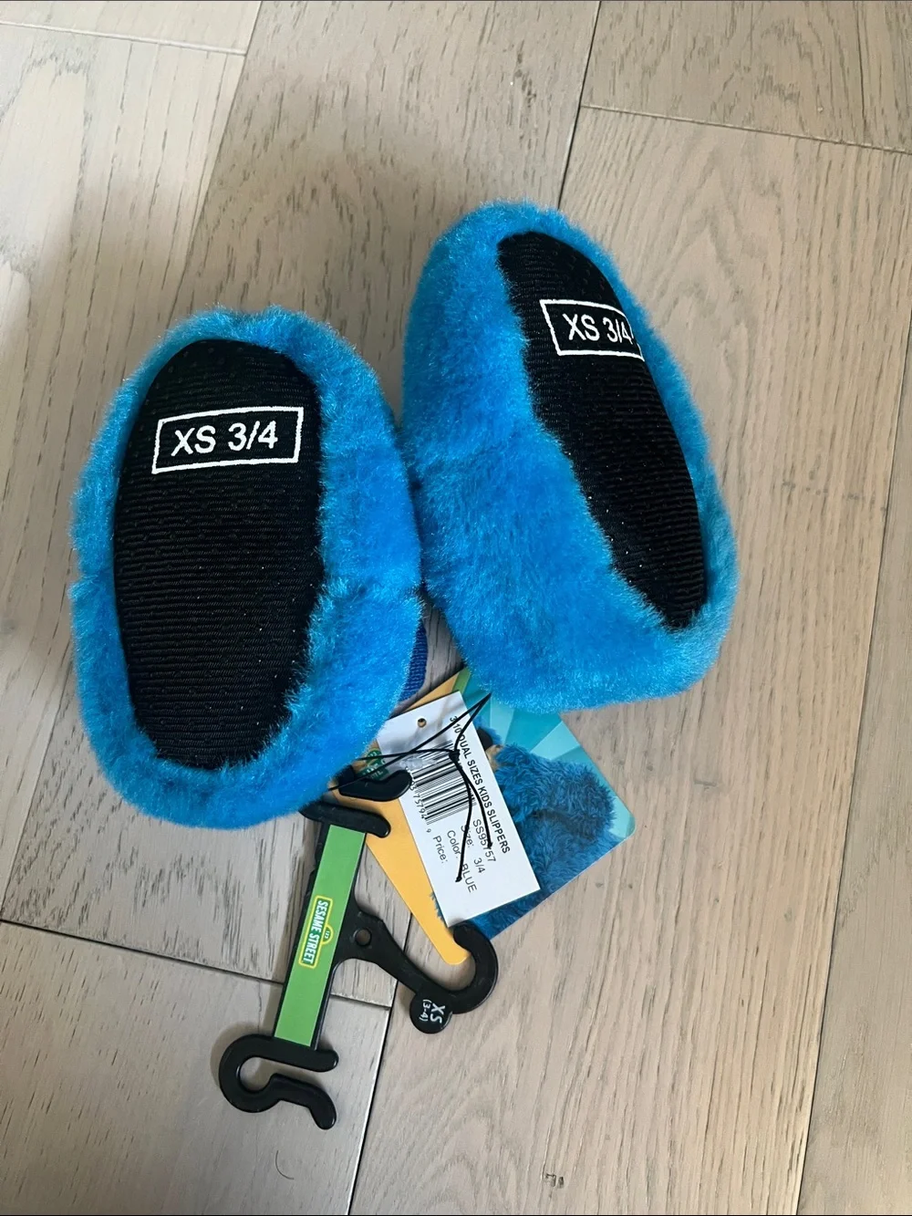 Sesame Street Cookie Monster Blue Fuzzy Slippers